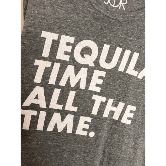 Chaser Tequila Time Gray Short Sleeve Graphic Crewneck T-Shirt Size Large NWT - Picture 3 of 8